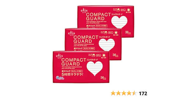 エリス コンパクトガード 羽なし (軽い日用) 17cm 36枚×3